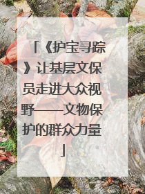 《护宝寻踪》让基层文保员走进大众视野——文物保护的群众力量