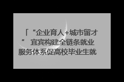 “企业育人+城市留才” 宜宾构建全链条就业服务体系促高校毕业生就业｜您牵挂的四川