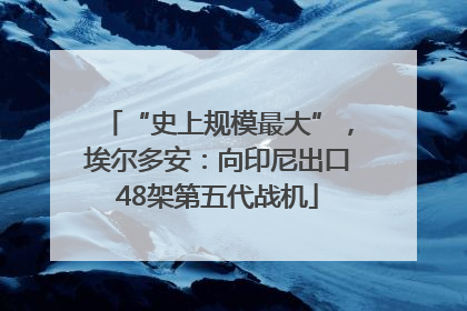 “史上规模最大”，埃尔多安：向印尼出口48架第五代战机
