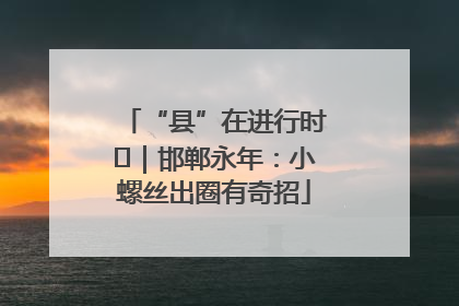 “县”在进行时⑬｜邯郸永年：小螺丝出圈有奇招