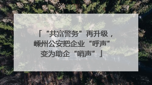 “共富警务”再升级，嵊州公安把企业“呼声”变为助企“哨声”