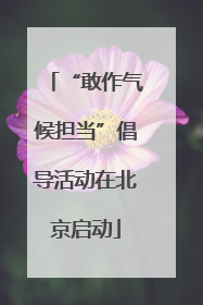 “敢作气候担当”倡导活动在北京启动