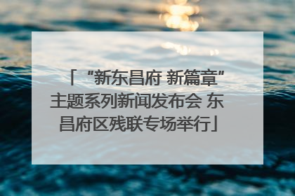 “新东昌府 新篇章”主题系列新闻发布会 东昌府区残联专场举行