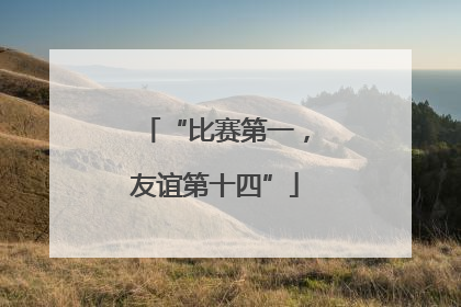 “比赛第一，友谊第十四”