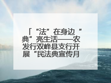 “法”在身边“典”亮生活——农发行双峰县支行开展“民法典宣传月”活动
