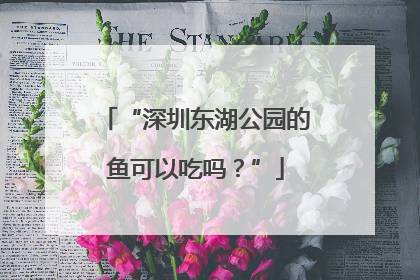 “深圳东湖公园的鱼可以吃吗？”