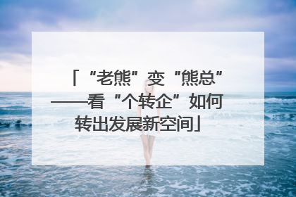 “老熊”变“熊总”——看“个转企”如何转出发展新空间