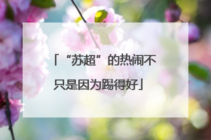 “苏超”的热闹不只是因为踢得好