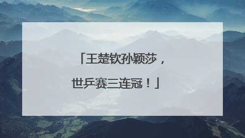 王楚钦孙颖莎，世乒赛三连冠！