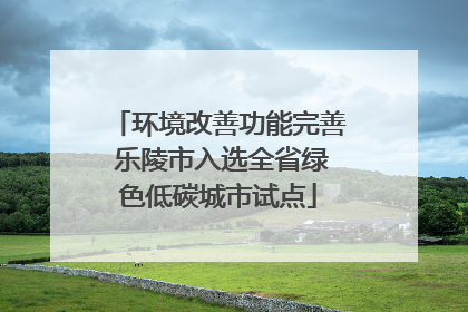 环境改善功能完善 乐陵市入选全省绿色低碳城市试点