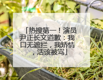 热搜第一！演员尹正长文道歉：我口无遮拦，我矫情，活该被骂