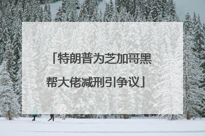 特朗普为芝加哥黑帮大佬减刑引争议