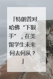 特朗普对哈佛“下狠手”，在美留学生未来何去何从？