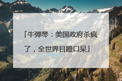 牛弹琴：美国政府杀疯了，全世界目瞪口呆