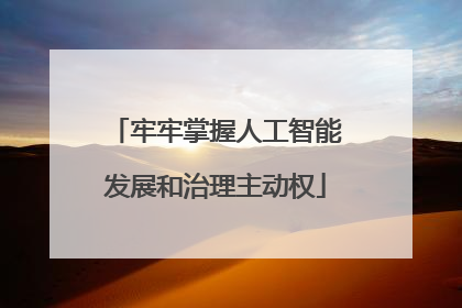 牢牢掌握人工智能发展和治理主动权