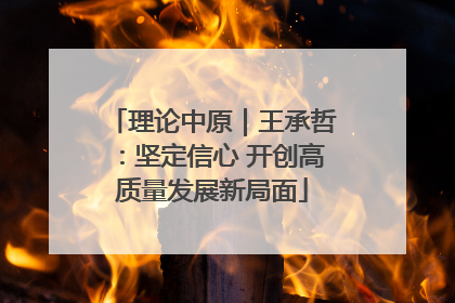 理论中原｜王承哲：坚定信心 开创高质量发展新局面