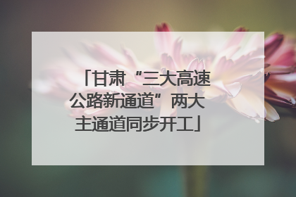 甘肃“三大高速公路新通道”两大主通道同步开工