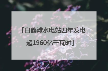 白鹤滩水电站四年发电超1960亿千瓦时