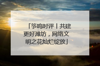 筝鸣时评丨共建更好潍坊，网络文明之花灿烂绽放