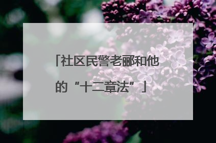 社区民警老郦和他的“十二章法”