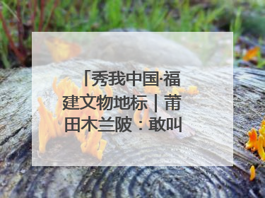 秀我中国·福建文物地标｜莆田木兰陂：敢叫沧海变桑田