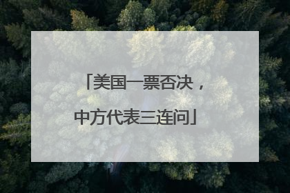 美国一票否决，中方代表三连问
