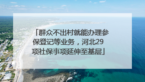 群众不出村就能办理参保登记等业务，河北29项社保事项延伸至基层