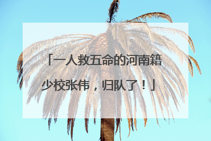 一人救五命的河南籍少校张伟，归队了！