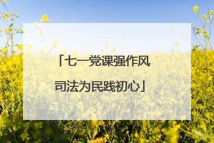七一党课强作风 司法为民践初心