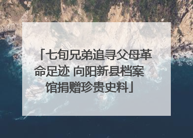 七旬兄弟追寻父母革命足迹 向阳新县档案馆捐赠珍贵史料