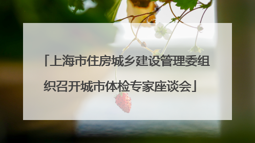 上海市住房城乡建设管理委组织召开城市体检专家座谈会
