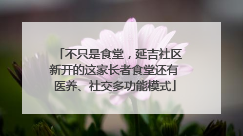 不只是食堂，延吉社区新开的这家长者食堂还有医养、社交多功能模式