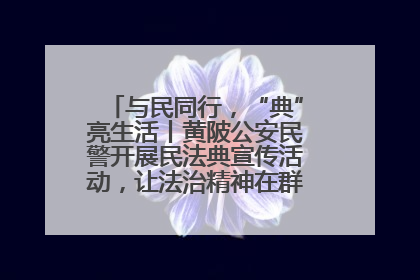 与民同行，“典”亮生活丨黄陂公安民警开展民法典宣传活动，让法治精神在群众心中落地生根