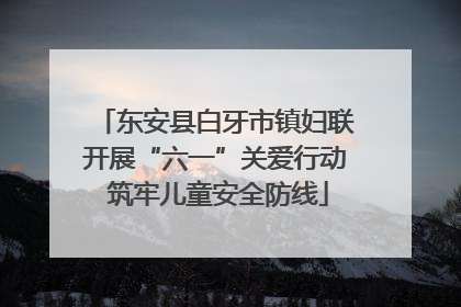 东安县白牙市镇妇联开展“六一”关爱行动 筑牢儿童安全防线