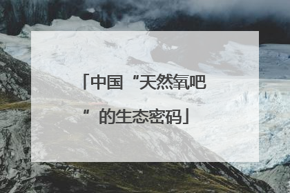 中国“天然氧吧”的生态密码