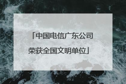 中国电信广东公司荣获全国文明单位