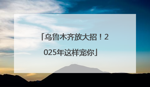 乌鲁木齐放大招！2025年这样宠你
