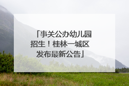 事关公办幼儿园招生！桂林一城区发布最新公告
