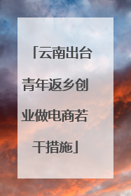 云南出台青年返乡创业做电商若干措施