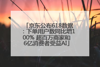 京东公布618数据：下单用户数同比增100% 超百万商家和6亿消费者受益AI