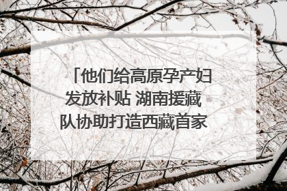 他们给高原孕产妇发放补贴 湖南援藏队协助打造西藏首家高原产儿协同中心