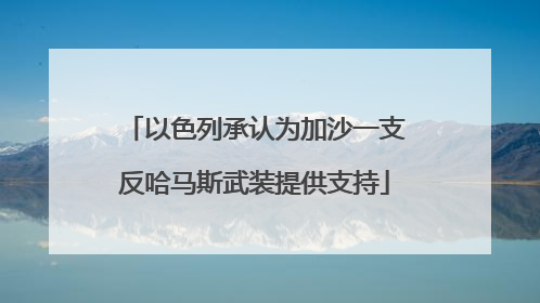 以色列承认为加沙一支反哈马斯武装提供支持