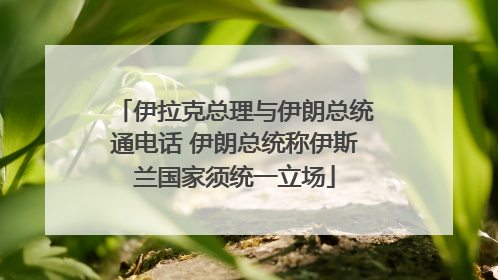 伊拉克总理与伊朗总统通电话 伊朗总统称伊斯兰国家须统一立场