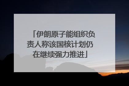 伊朗原子能组织负责人称该国核计划仍在继续强力推进