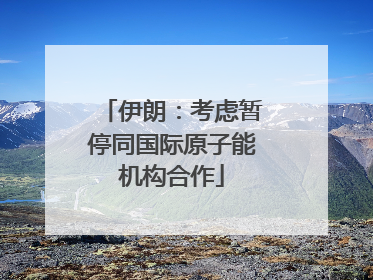 伊朗：考虑暂停同国际原子能机构合作