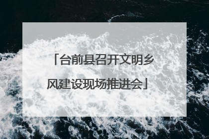 台前县召开文明乡风建设现场推进会