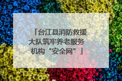 台江县消防救援大队筑牢养老服务机构“安全网”