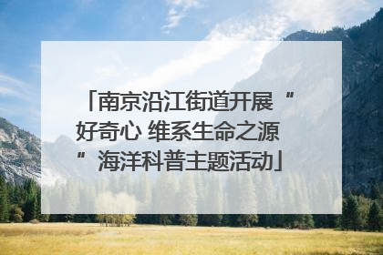 南京沿江街道开展“好奇心 维系生命之源”海洋科普主题活动