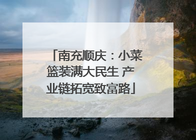 南充顺庆：小菜篮装满大民生 产业链拓宽致富路