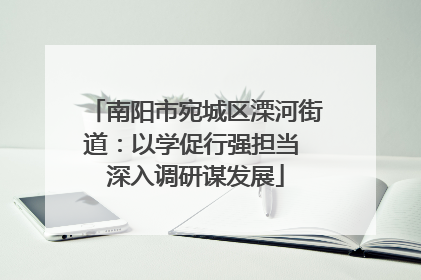 南阳市宛城区溧河街道：以学促行强担当 深入调研谋发展